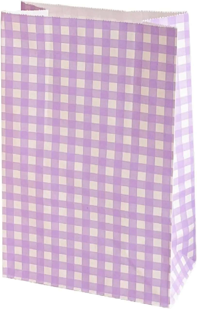 10 Pieces Colorful Checkered Gift Bags - 5 Vibrant Colors, Premium Quality Paper Bags for Gift Wrapping Favors, and Special