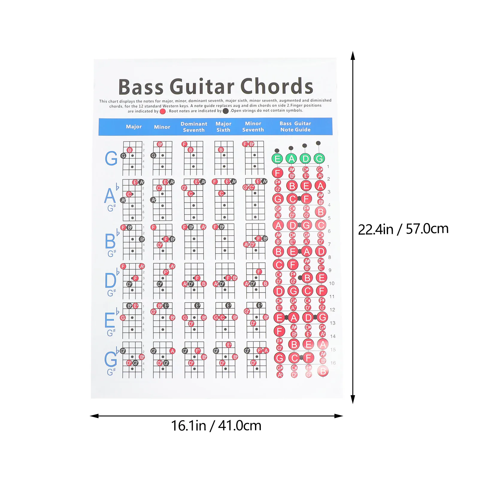 Guitar Chord Practice Chart Electric Bass Music Score Students Learning Guide Chart universal Guitar Chart for Guitar Beginners