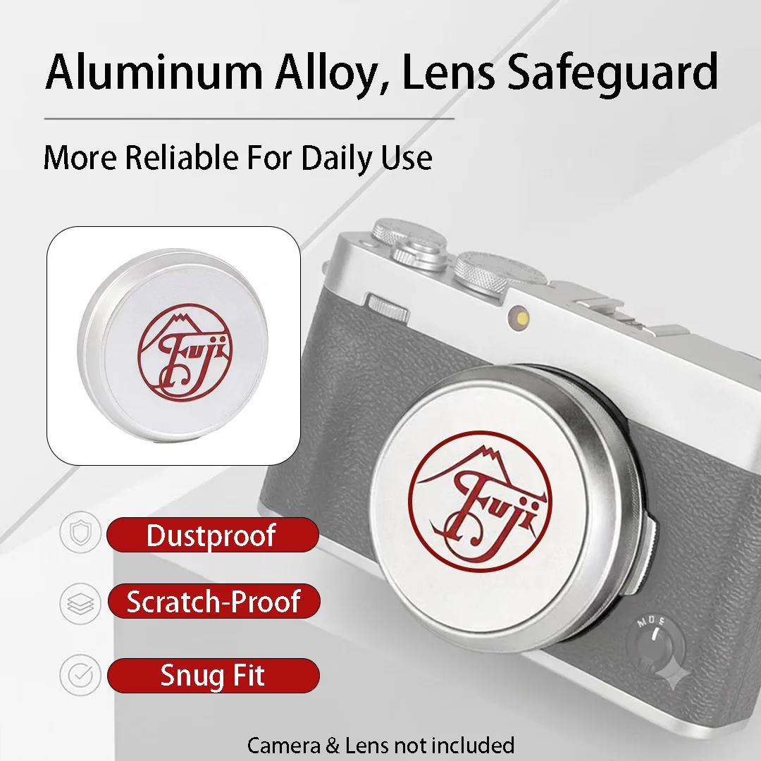 Metal Lens Cap for Fujifilm X100 Series, Aluminum Alloy EVA Lining, Vintage Pattern Camera Lens Cover