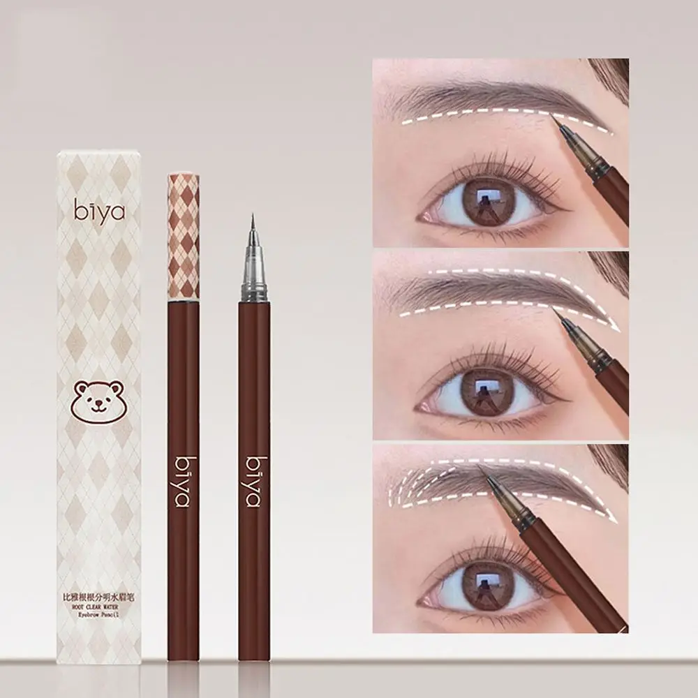 Bruine Grijze Vrouwen Liggende Zijdeworm Pen Oog Cosmetische Eyeliner Pen Vloeibare Wenkbrauw Potlood Tattoo Wenkbrauw Pen Make-Up Tool