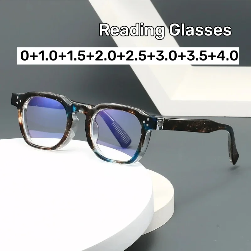 

Fashionable Large Frame Presbyopia Glasses Retro Square Frame Senior Sense of Reading Glasses for Men and Women Diopter To +4.0