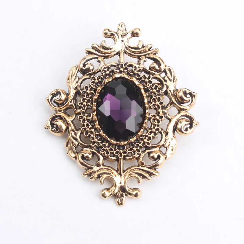 Vintage Elegant Baroque Openwork Dripping Oil Court Brooch