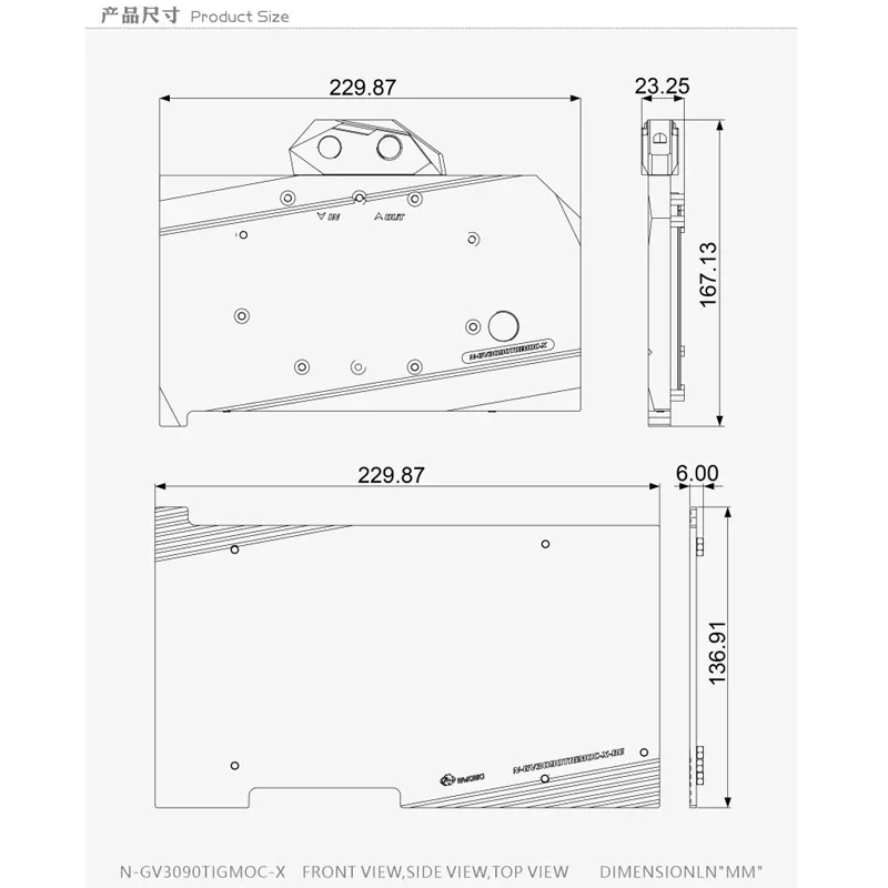 Bykski N-GV3090TIGMOC-X GPU-Wasserblock für GIGABYTE 3090TI GAMING OC Grafikkarte/Vollabdeckung Kupferkühler Wasserkühlblock