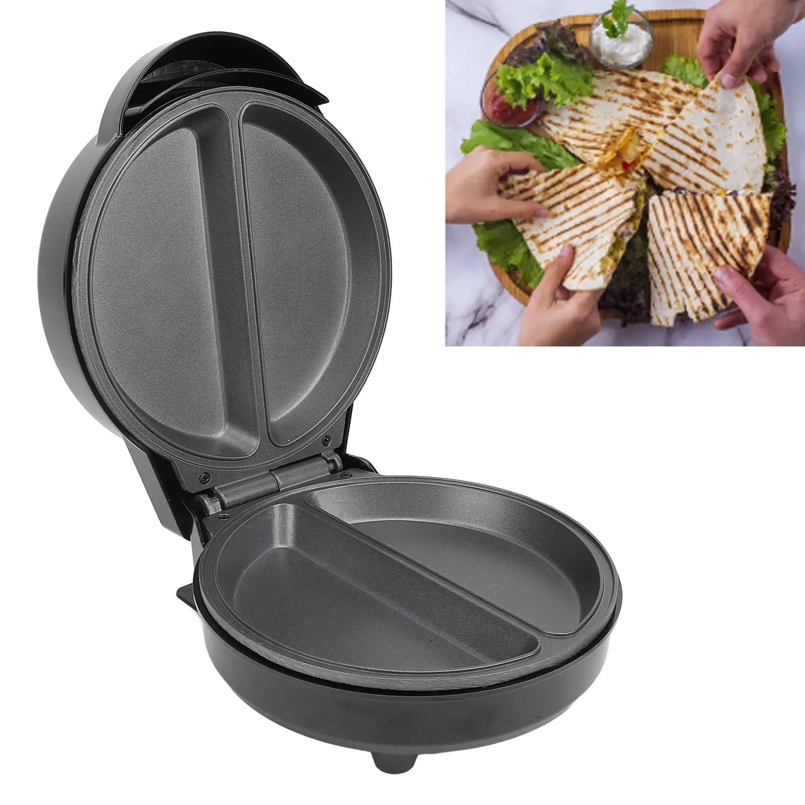 

Электрическая машина для омлета с антипригарным покрытием, машина для омлета Frittata Makes 2, индивидуальные варианты, быстрый, легкий, двусторонний нагрев, легкая очистка