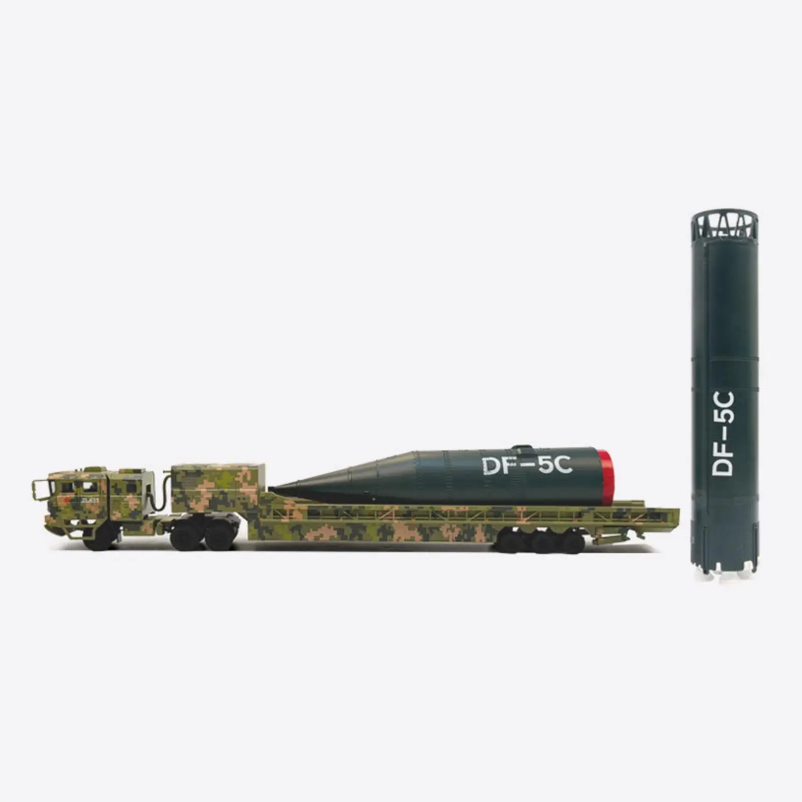 1:60 DF-5C Launcher Vehicle Model Education Fighting Car Toy Simulated Car Toy Armored Vehicle Model for Men Kids Holiday Gifts