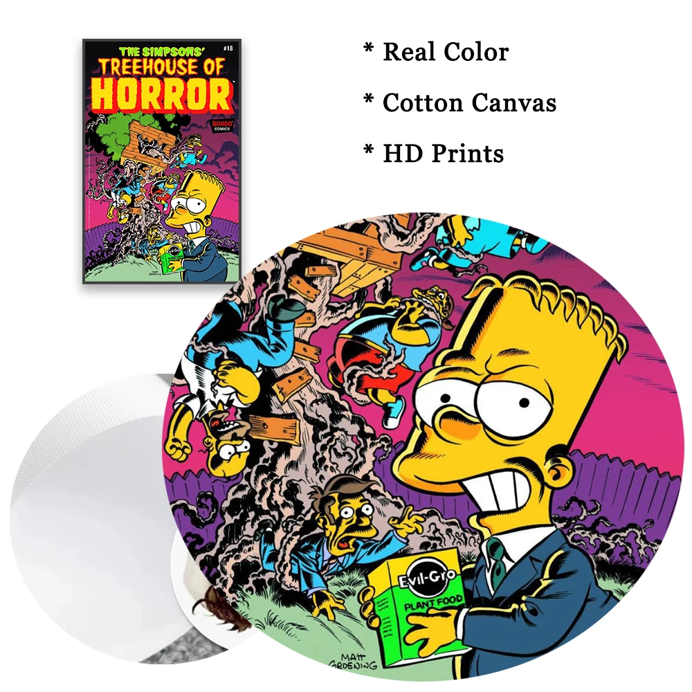لوحة قماشية عائلية من سيمبسون ، ملصق برنامج تلفزيوني من سيمبسون ، مطبوعات كرتونية ، صور فنية جدارية ، ديكور غرف نوم الأطفال #5