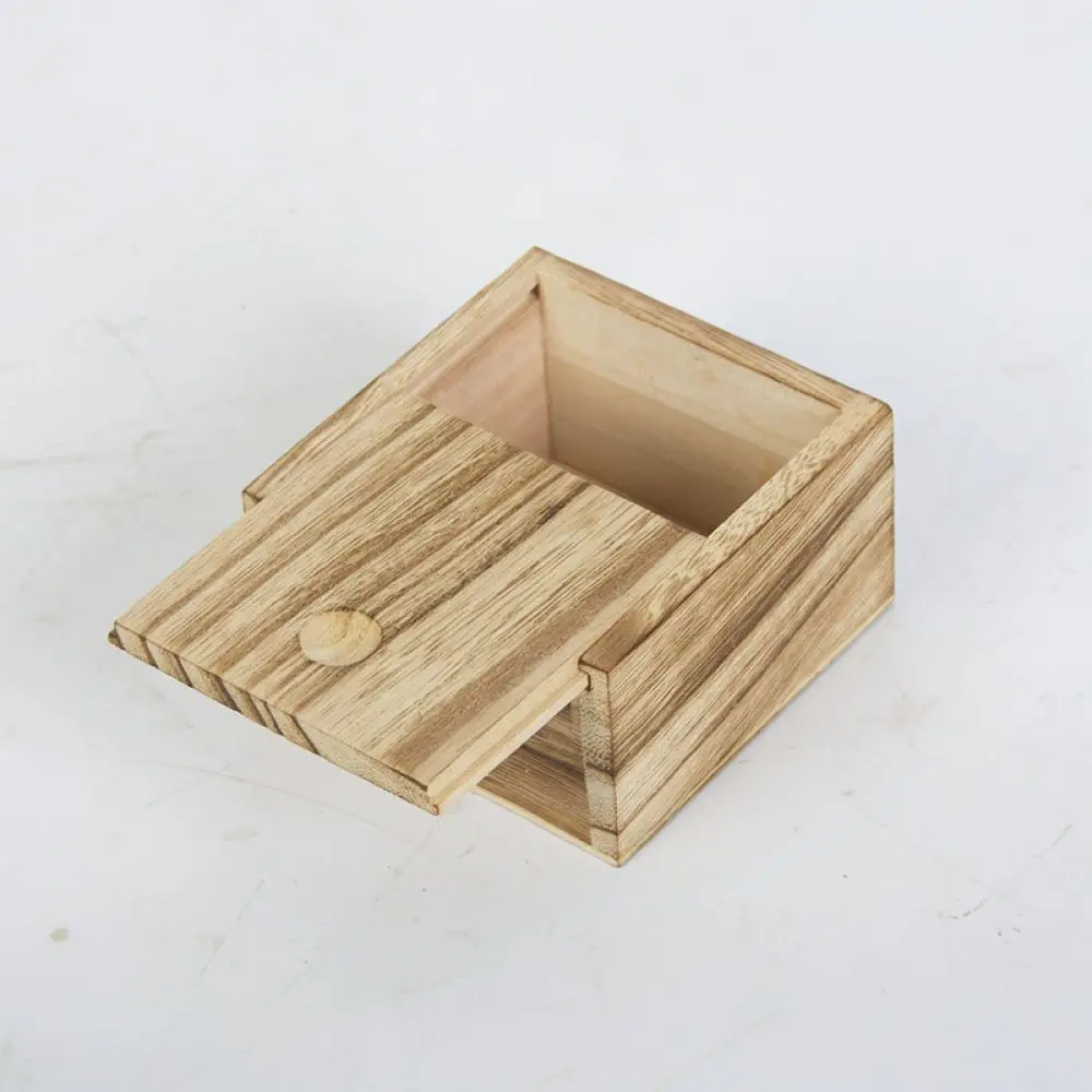 Simple Wooden Storage Case Sliding Lid Solid Timber Box For Jewelry Tea Gift Packaging Home Desktop Decorative Organizer