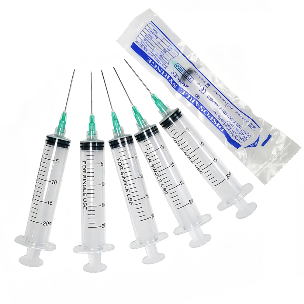 New Arrival 20ml Luer Lock Syringe With 21G 1.5inch Needle Sterile Individually Pack Suitable For Industry Lab Liquid Dispensing