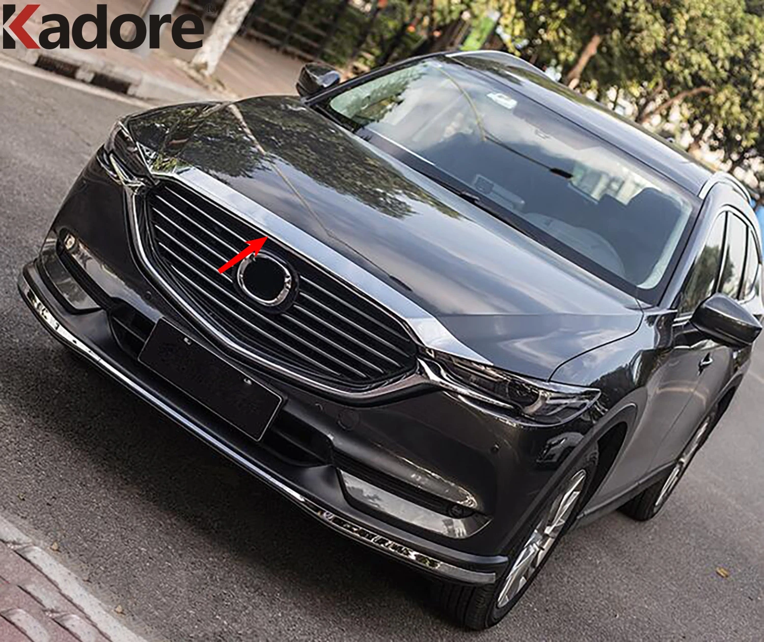 

Front Hood Engine Decorative Cover Trim For Mazda CX5 CX-5 CX-8 CX8 2017-2023 2024 Chrome Front Bonnet Grill Lip Molding Strip