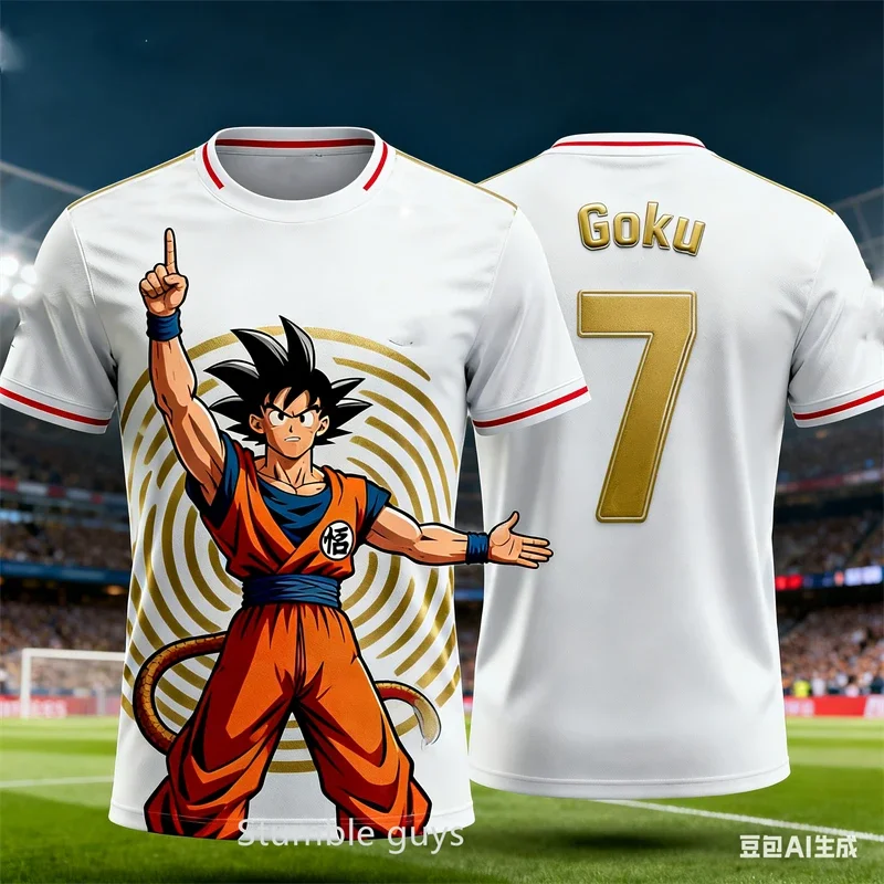 Dragon Ball Goku Super Saiyan Argentina Cross Over Fußballtrikot für Kinder, Jungen und Mädchen, schnell trocknende Fan-Sport-Kurzarmoberteile – Detail 10