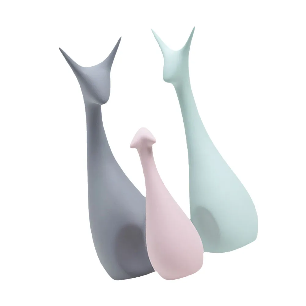 

1Set Ceramic Crafts Decoration Cute Animal Shape Ideal for Desktop Decor Home Garden Office Shelf Display Art Piece