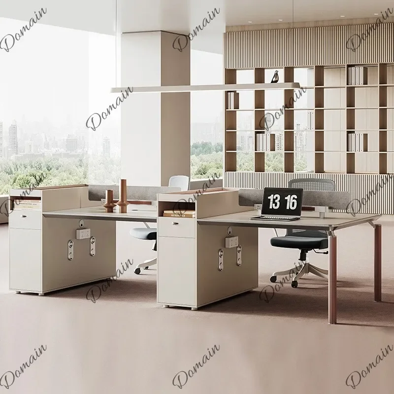 J81 Financial Office Desk Cubicle Set Modern Simple Workstation 2 4 6 Person Staff Desk Partition Screen