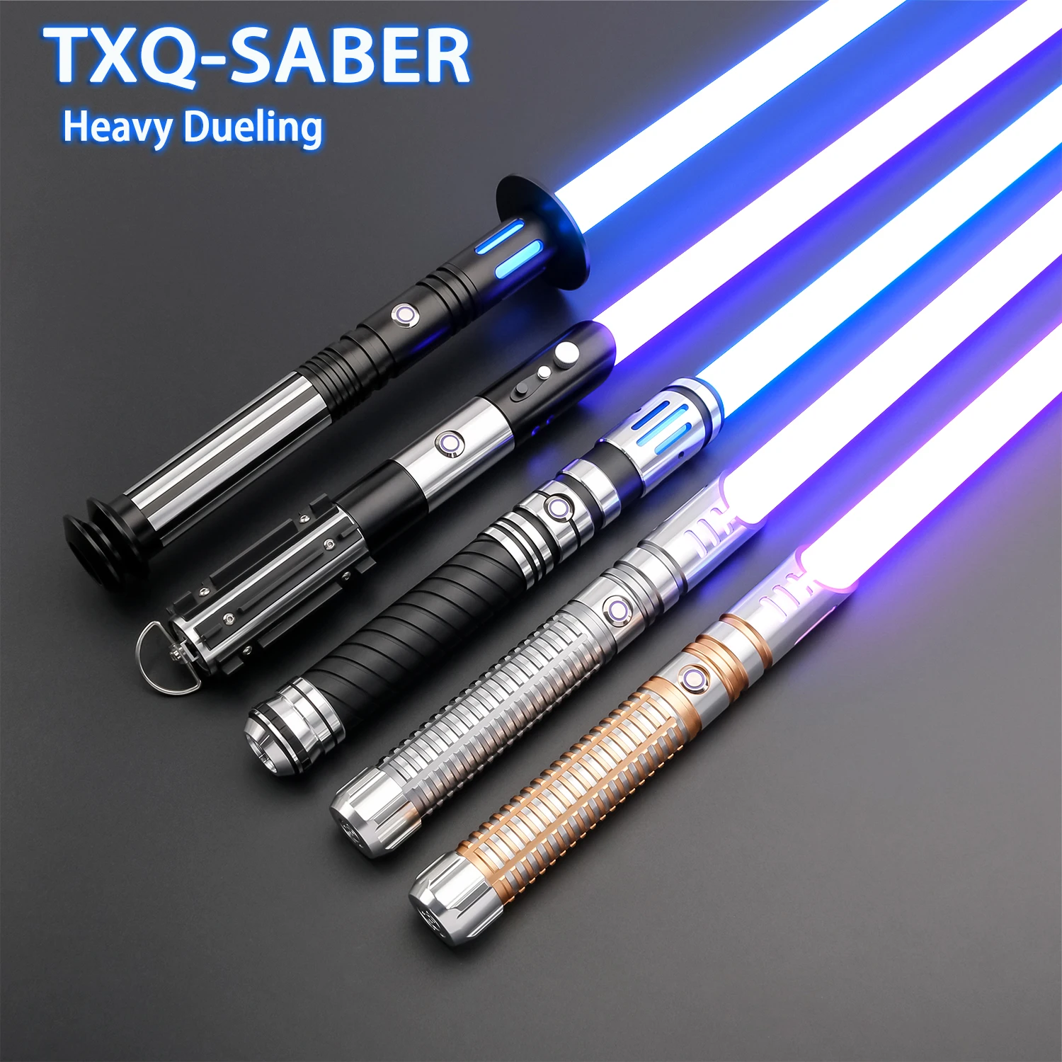 TXQSABER Lightsaber Hoge Kwaliteit SNV4 RGB Smooth Swing Metalen Gevest met Riem Blaster Force Jedi Training Cosplay Kid speelgoed