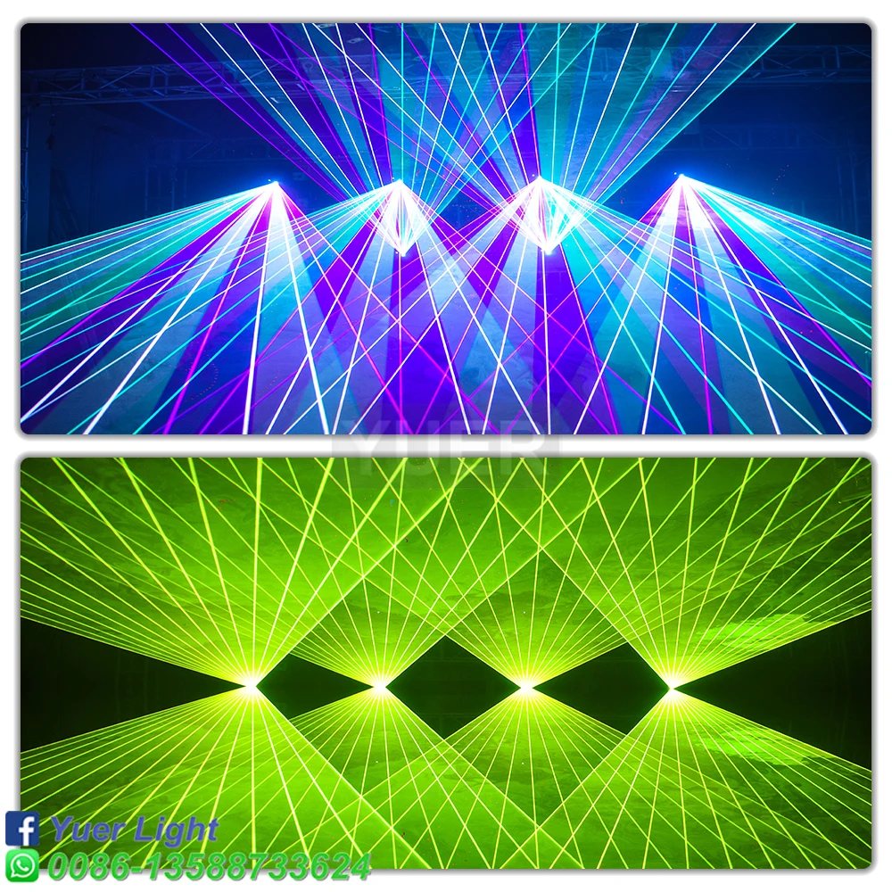 YUER NEW 40KPPS 20W RGB Full Color Scanning Laser Light Auto Sound ILDA DMX DJ Disco Stage Party Bar Nightclub FB4 Lasershows
