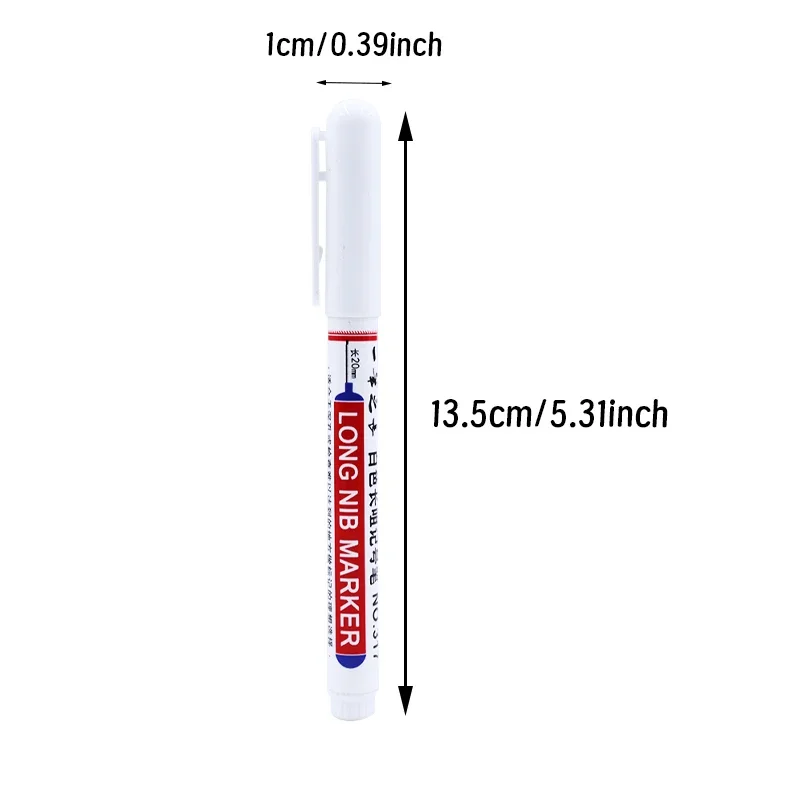 Long Headed 20mm White Marker Pens Fine Tip, Non-Toxic, Quick-Dry Alcohol Drawing, Graffiti,Wood Deep Hole for Metal, Wood image 3