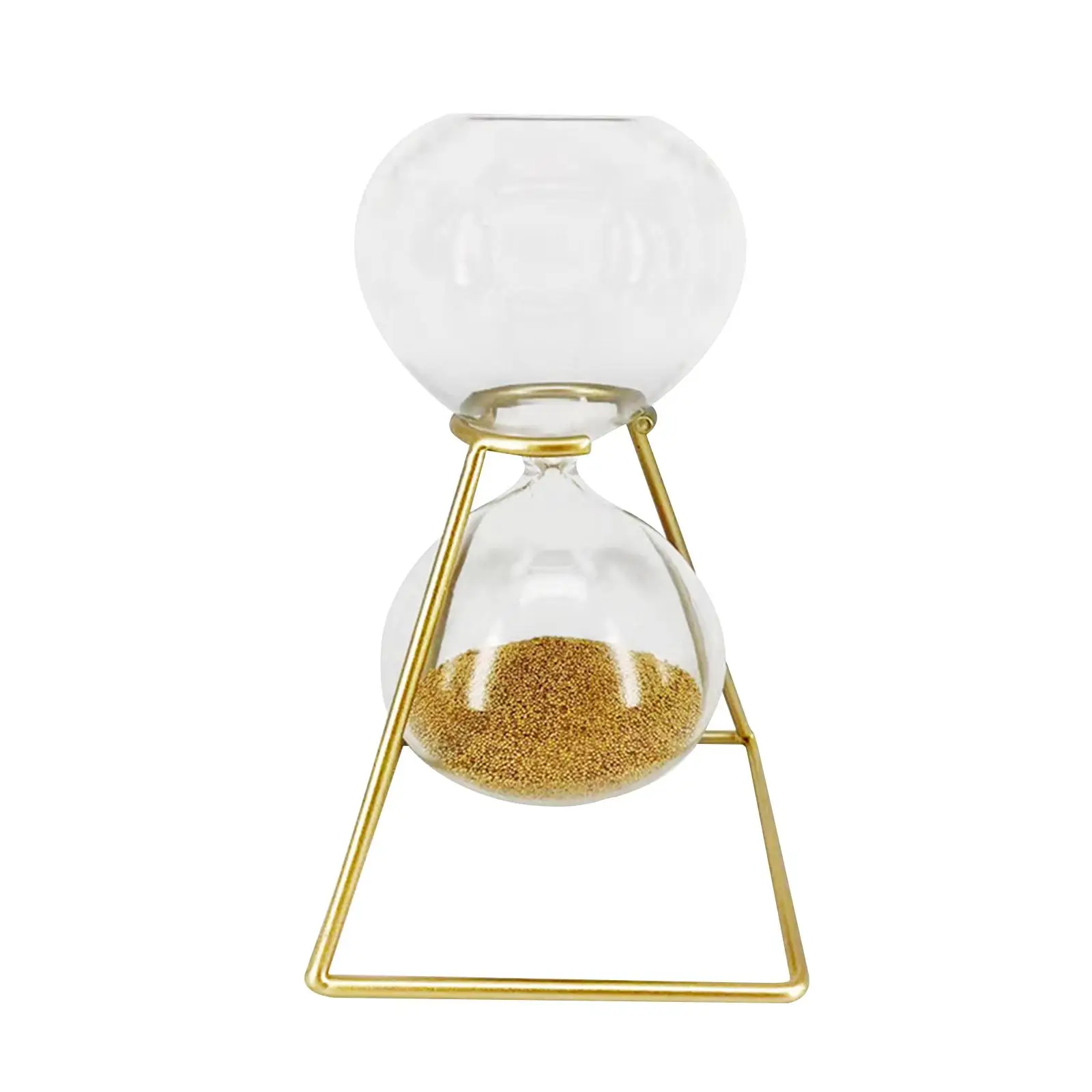 Hourglass Decorative Timer Clear Sand Glass Golden Stand Home Office Desk Accessory Modern Management Tool Gift for Women