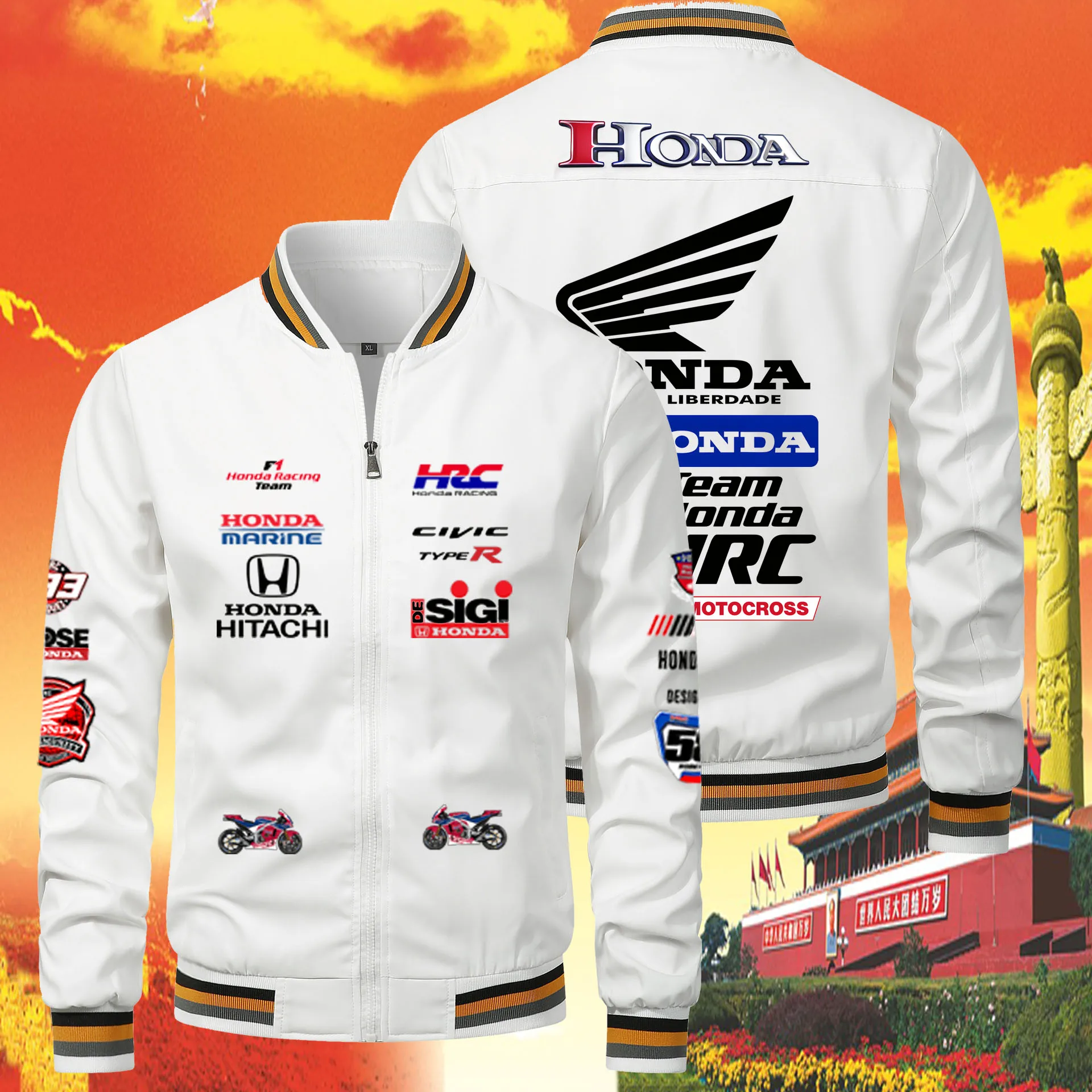 

Мужская ветрозащитная морозостойкая повседневная куртка для занятий спортом на открытом воздухе, новинка 2022, модная уличная одежда с принтом логотипа Honda для мужчин