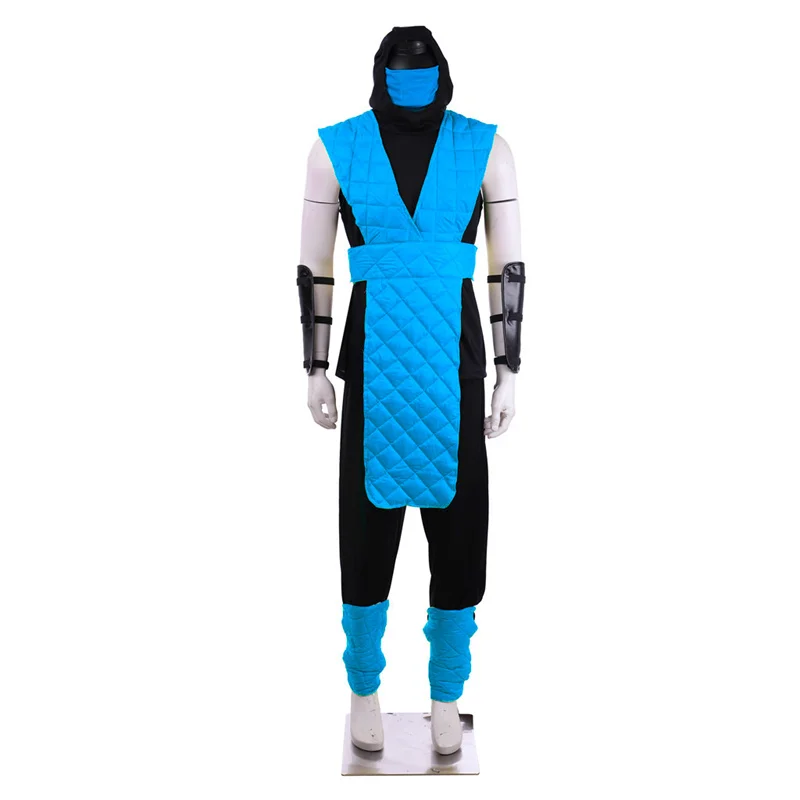 Game Mortal X Scorpion Costume Sub-Zero Cosplay Yellow Blue Battle Combat Men's Outfit Adult Full Suit Halloween Carnival