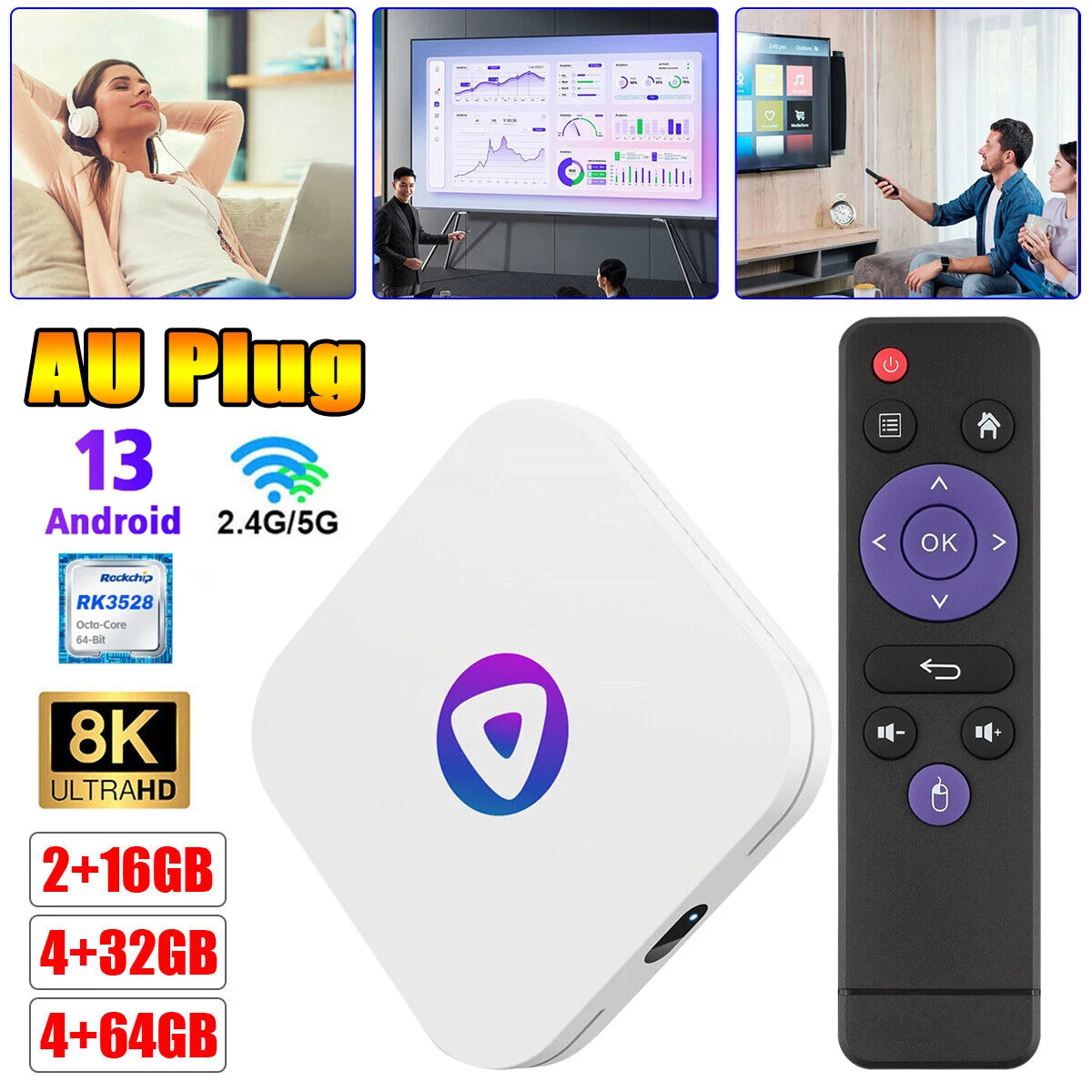

H96 Max M1 Android 13 Smart TV BOX RK3528 4G+64G 8K HD WiFi Smart Media Player