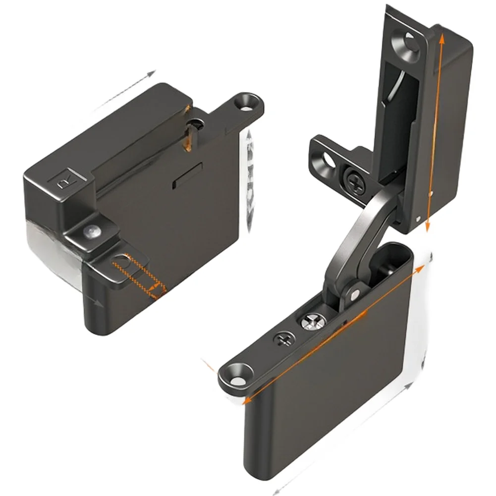 Concealed Hydraulic Damping Hinge for Wardrobe and Cabinet Doors 25kg Weight Support 3D Adjustable Zinc Alloy Black