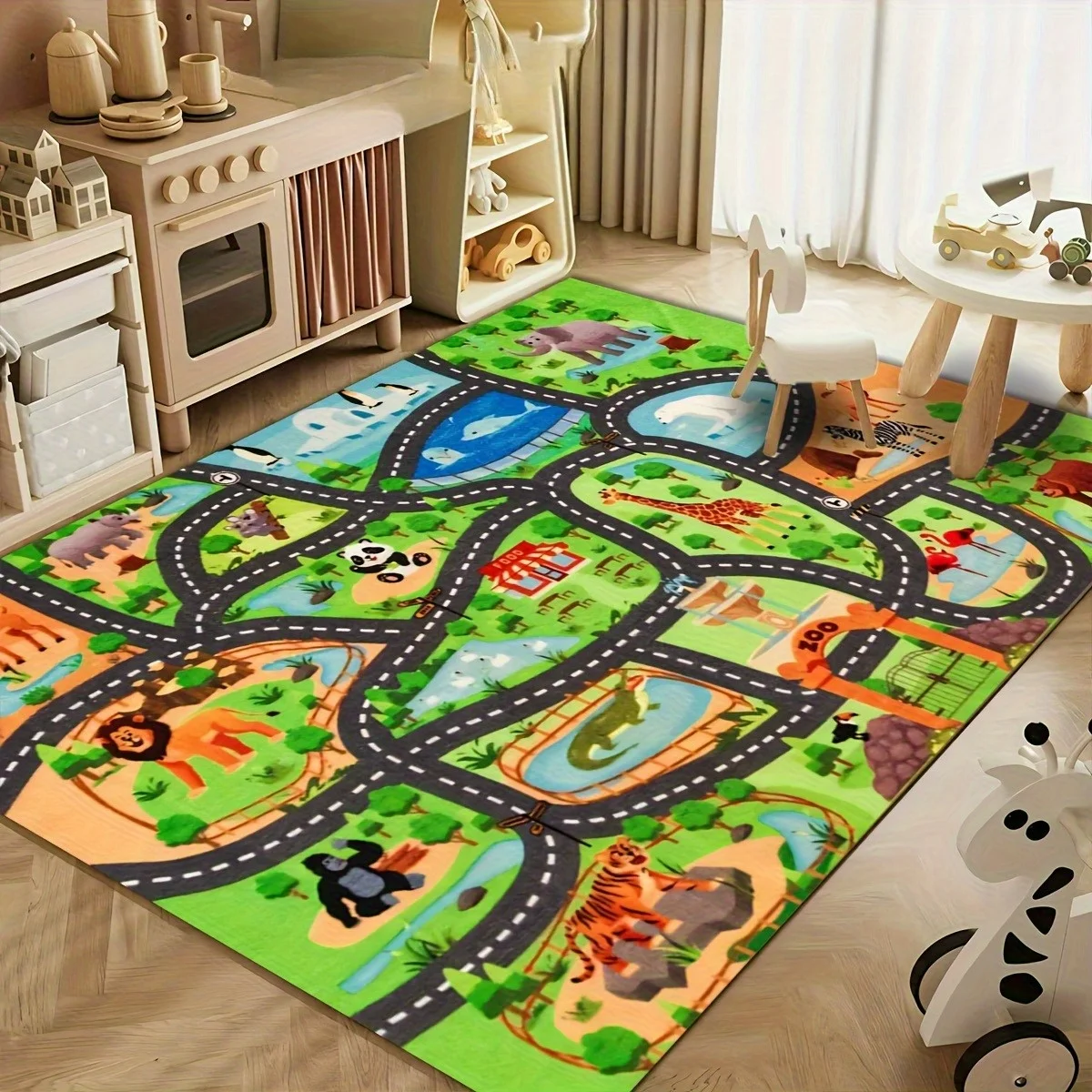Zoo Animal Road Map Print Non- - Kids Outdoor Zoo 评论和价格