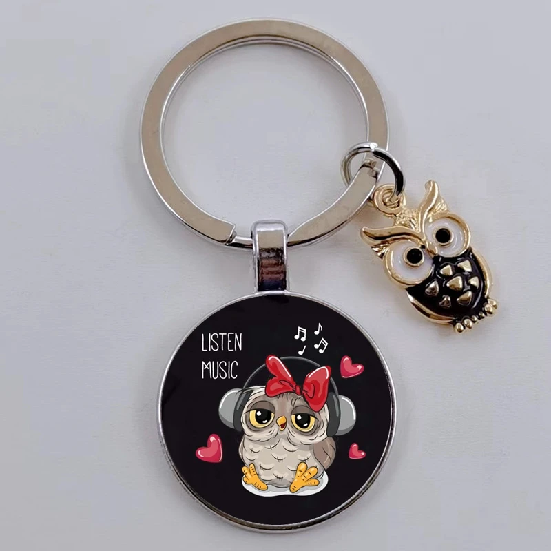 DIY Cute Keychain Owl Keyring Night Owl Keychain Animal Gift Ladies Men Handbag Accessories Car Keys Handmade Jewelry