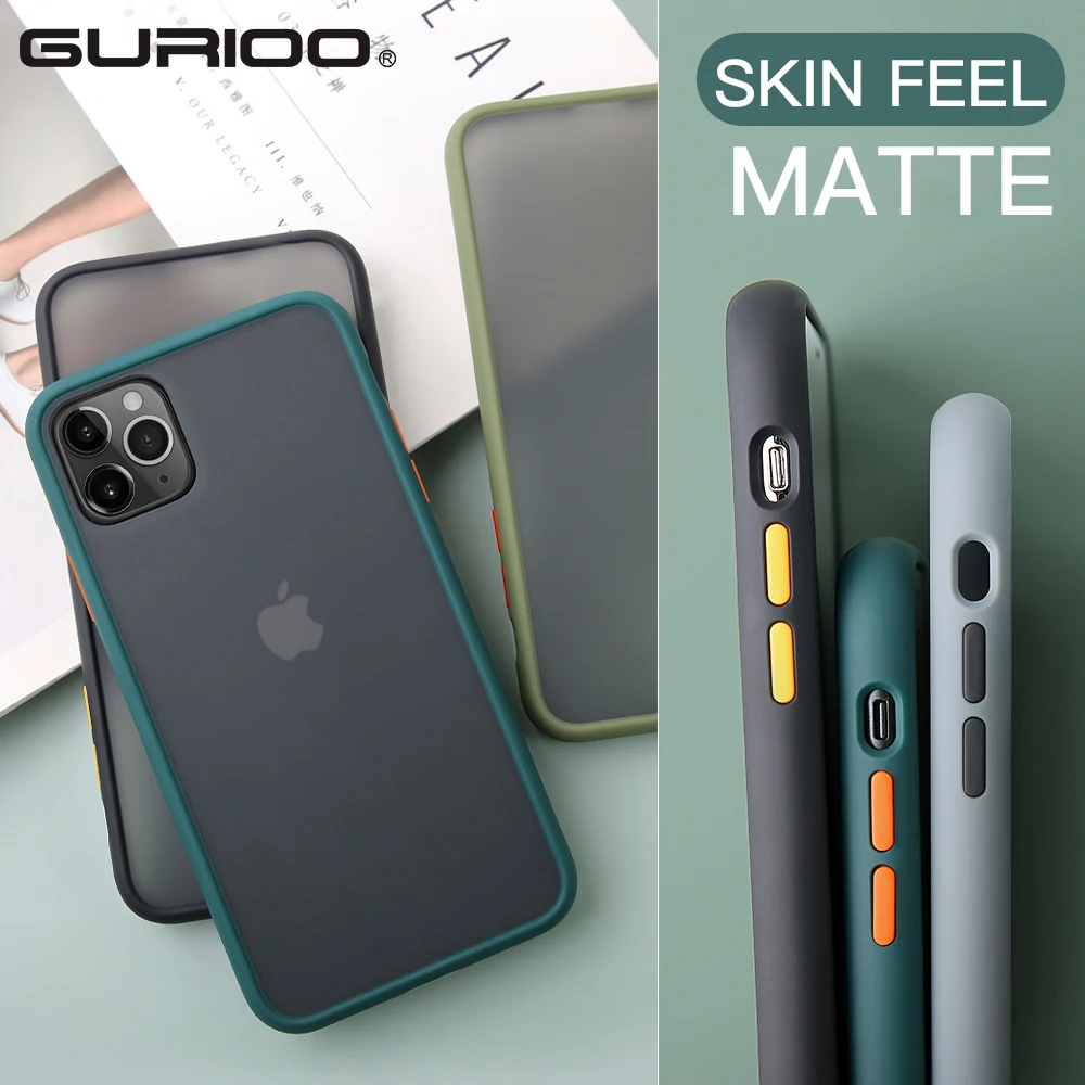Funda híbrida a prueba de golpes para iPhone 13 11 12 Pro Max, funda transparente mate suave para iPhone X XS Max XR 10 8 7 6S Plus SE 2020 Carcasa