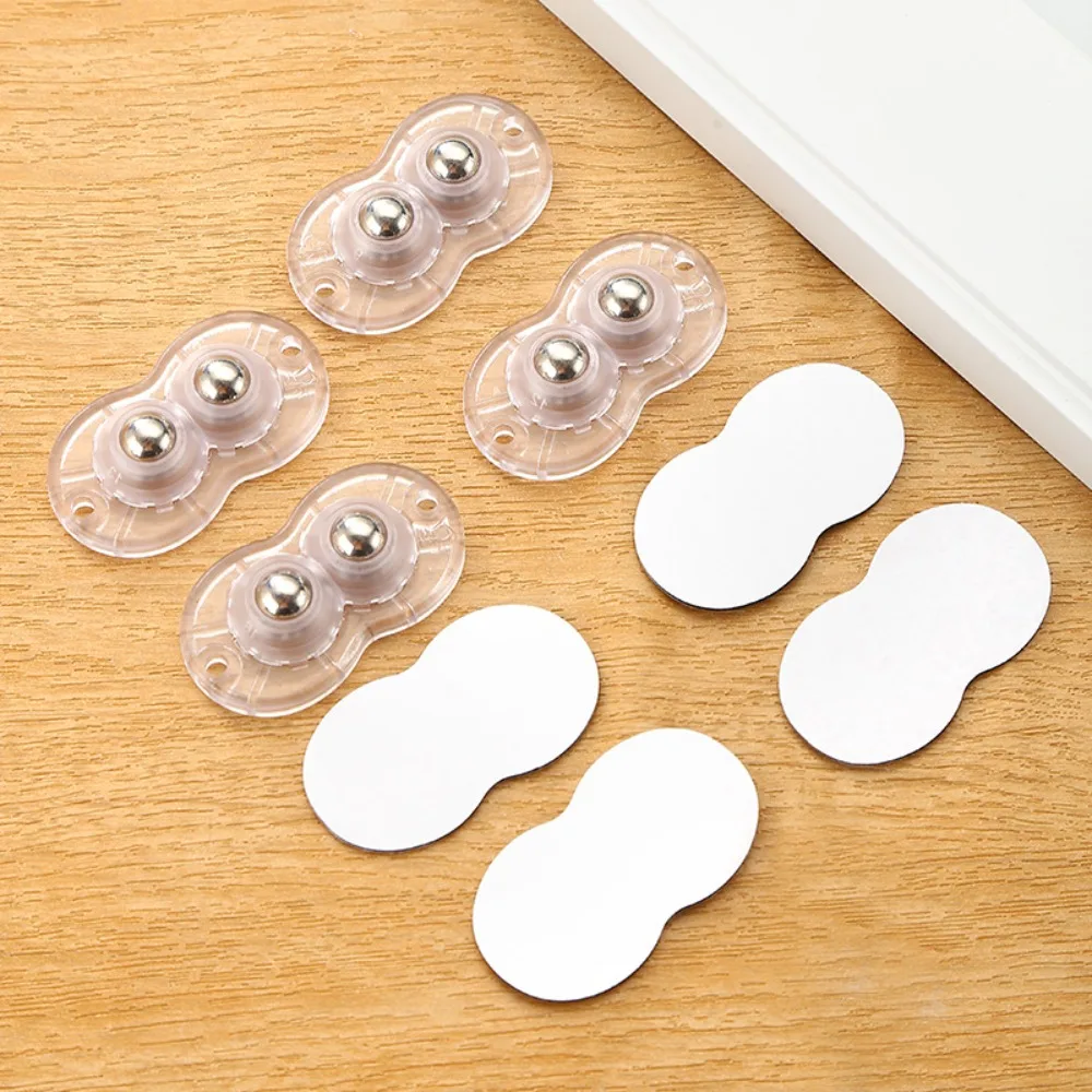 4Pcs Universal Furniture Base Roller 360° Rotation Heavy Duty Self Adhesive Caster Wheels Durable Smooth Ball Bearing Casters