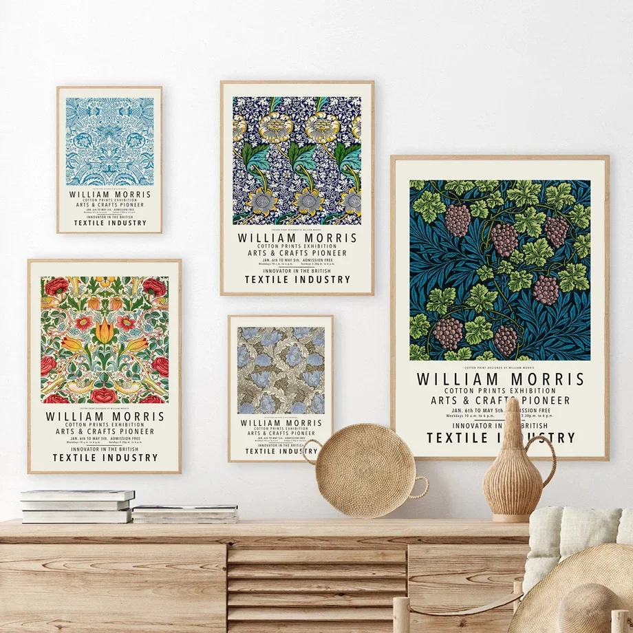 William Morris Vintage Flower Botanical Wall Art Canvas Painting Nordic Posters And Prints Wall Pictures For Living Room Decor