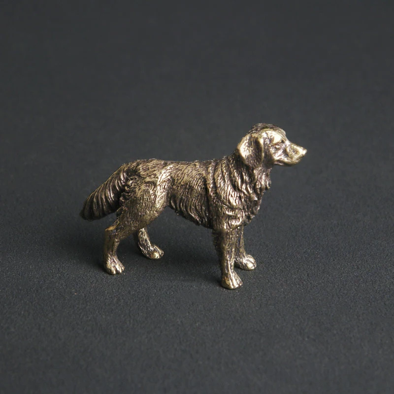Vintage Brass Countryside Desktop Ornament, Auspicious Zodiac Dog Sculpture, Craft Item, Antique Bronze Ware Wholesal