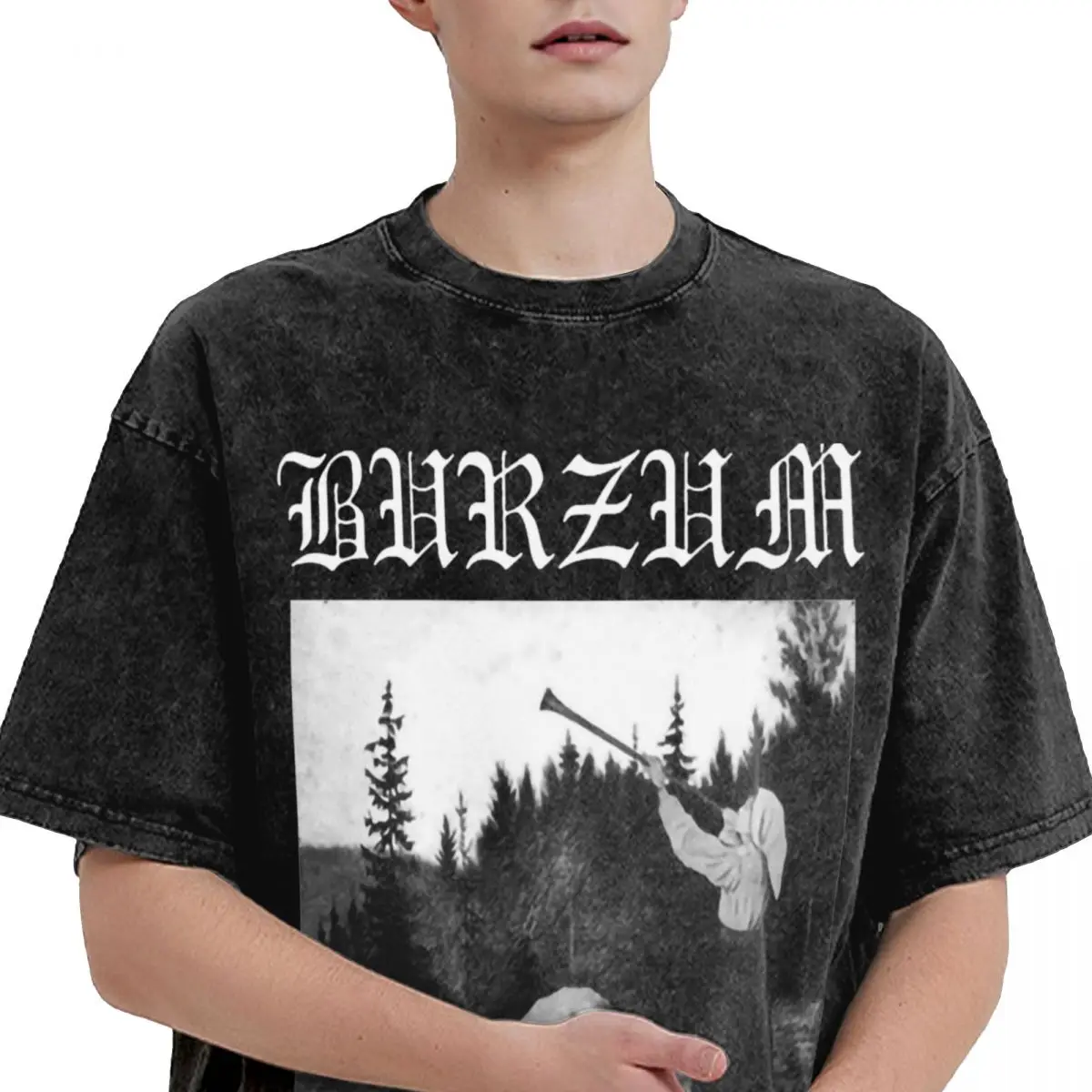 Black Metal Filosofem T Shirt Hip Hop Washed Oversize T-Shirt Burzum Fashion for Men Women Tops Streetwear Summer Tops Tees