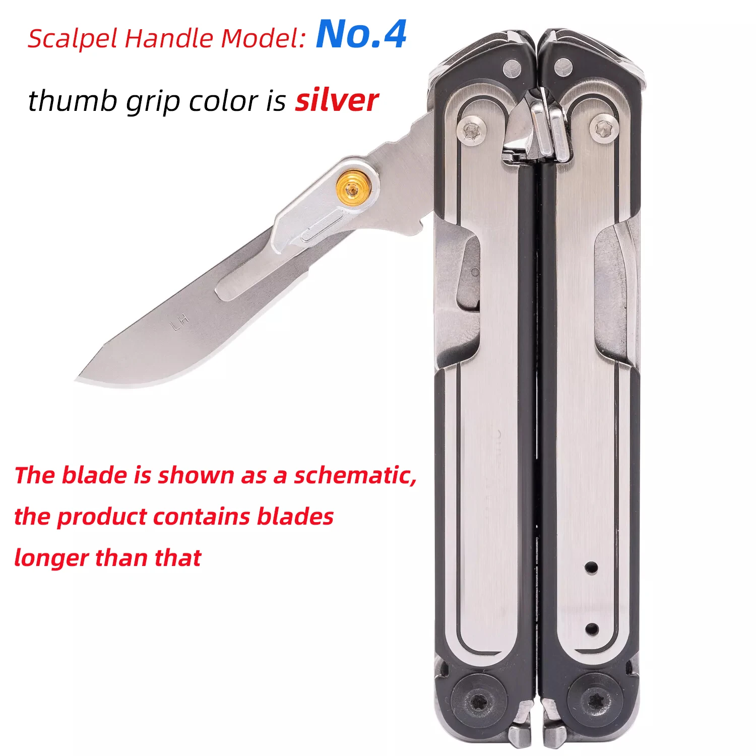 1 piece Scalpel Handle with Thumb Grip Fits Surgical Blades No.60 for Leatherman Free P2 P4 ARC CNC DIY Accessories