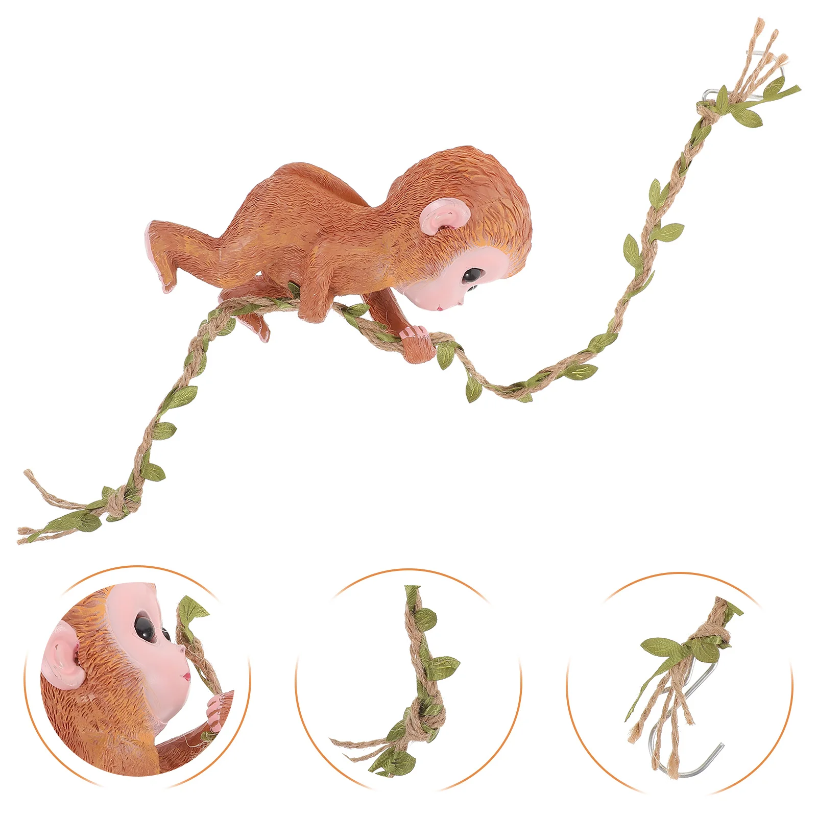 

Delicate Resin Hanging Monkey Pendant Lightweight Suspended Statue Garden Courtyard Decor Ornament Monkey Decor