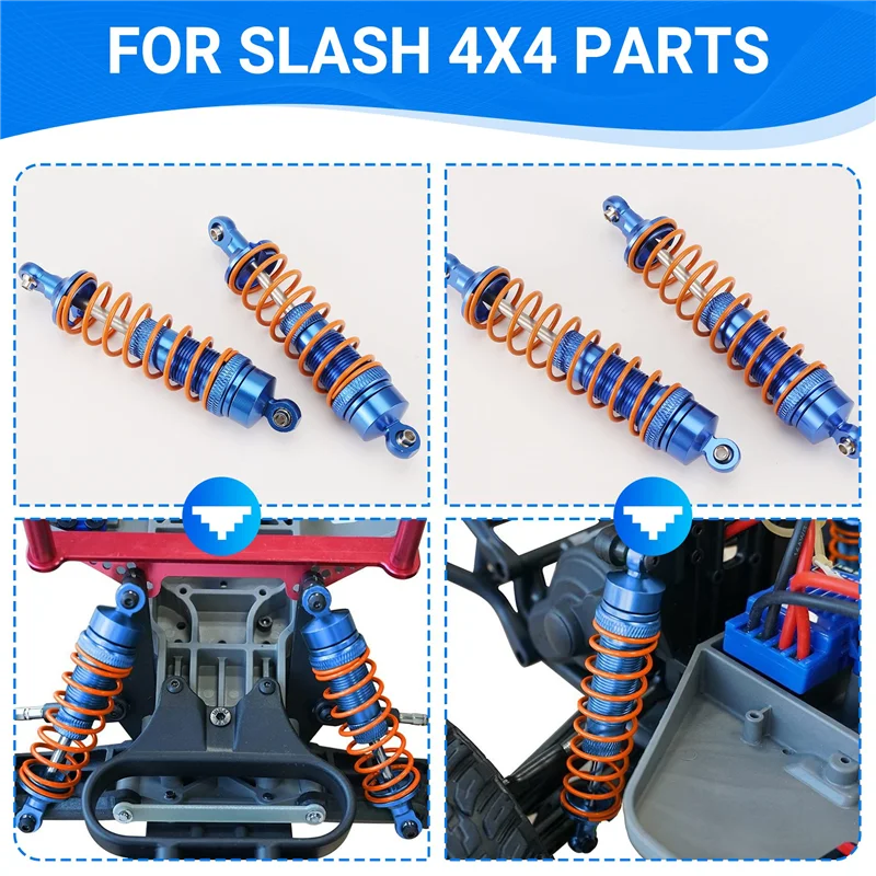 Excellent-4Pcs Metall Vorne Und Hinten Stoßdämpfer Für Traxxas Slash Rustler Stampede Hoss 4X4 VXL 1/10 RC Auto Upgrade Teile