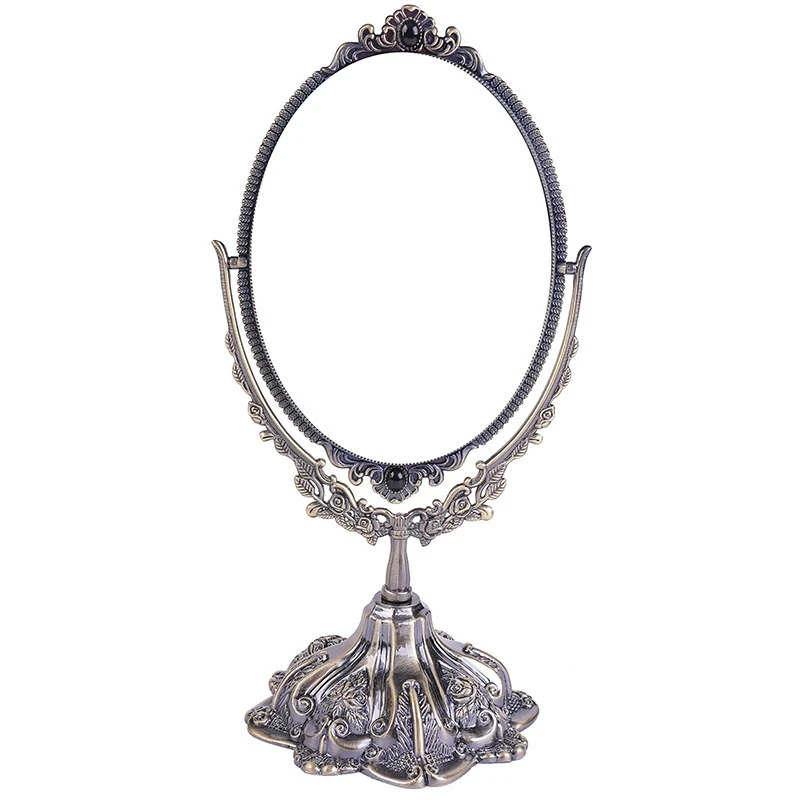 European Metal Double Sided Vintage Makeup Mirror Hd Vanity Table Decor For Women Brides Wedding Gift Elegant Romantic Princess