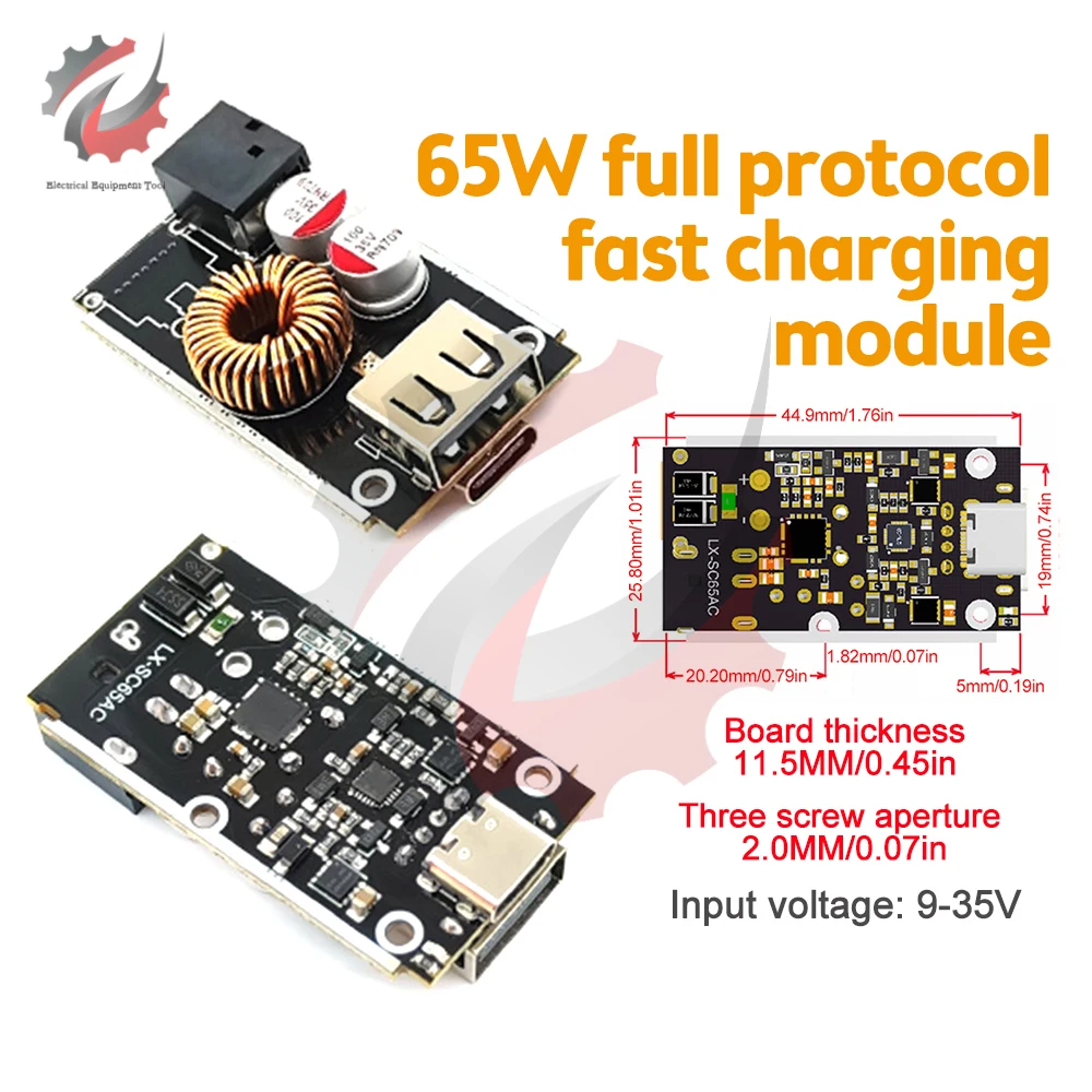 DC 9V-35V 65W do USB typu C QC4.0 PD2.0/3.0/PPS Szybkie ładowanie Step-Down Moduł zasilania Duża moc dla telefonu komórkowego