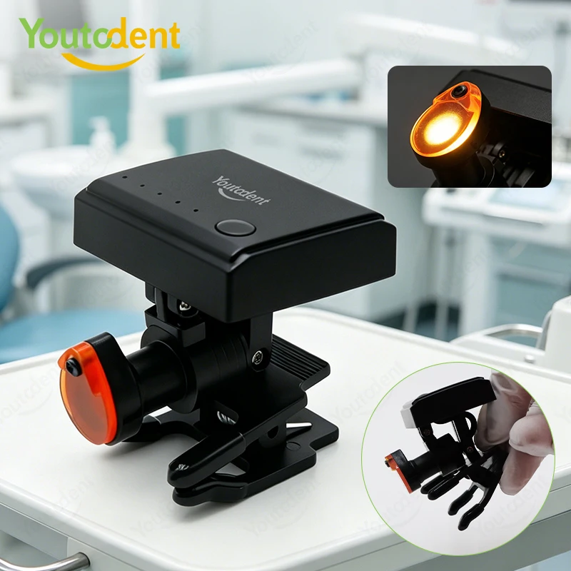 Youtodent Clip-on Dental LED Headlight 5W Adjustable Brightness with Filter for Dental Loupes Surgical Headlamp