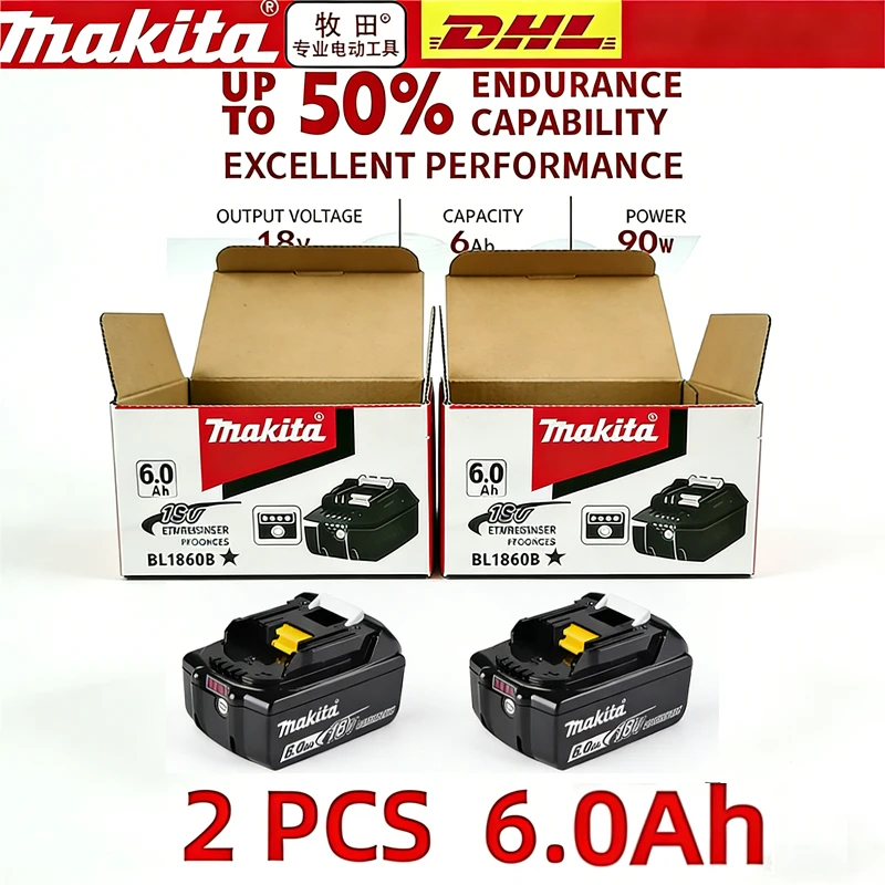 100% originele Makita accu, 18V gereedschap Lithium accu 6Ah/5Ah 9Ah voor Makita DTW700 DDF487 DTD173 DGA404 HR140D DJV182 - afbeelding 2