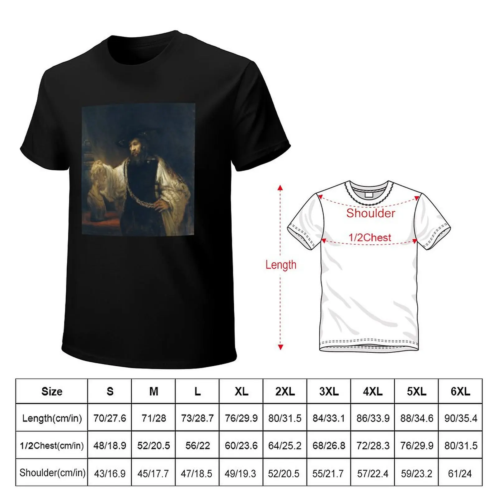 Aristotle with a Bust of Homer Rembrandt T-Shirt Outdoor Sports Short Sleeve Top