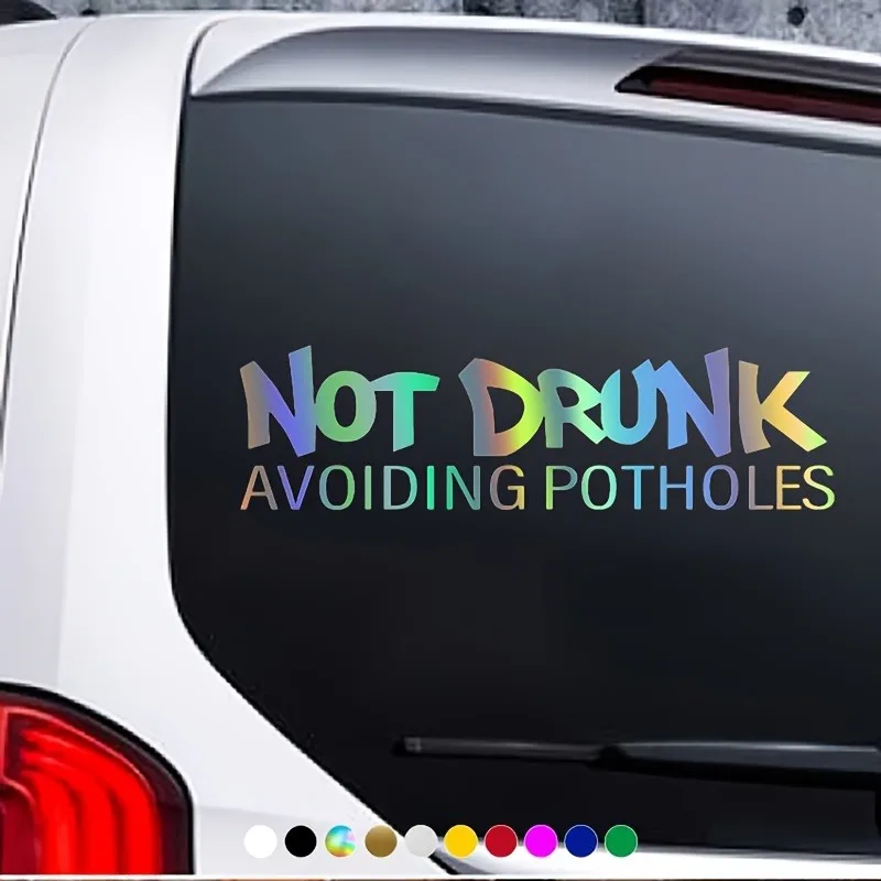 

Car Door Not Drunk Car Sticker Fashion Cartoon Car Sticker Window Decoration Personality Vinyl Decals