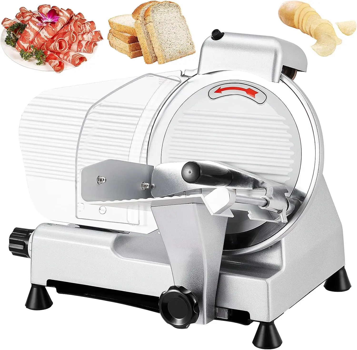 Commercial Meat Slicer - 240W Frozen Meat Cheese Deli Slicer with 10