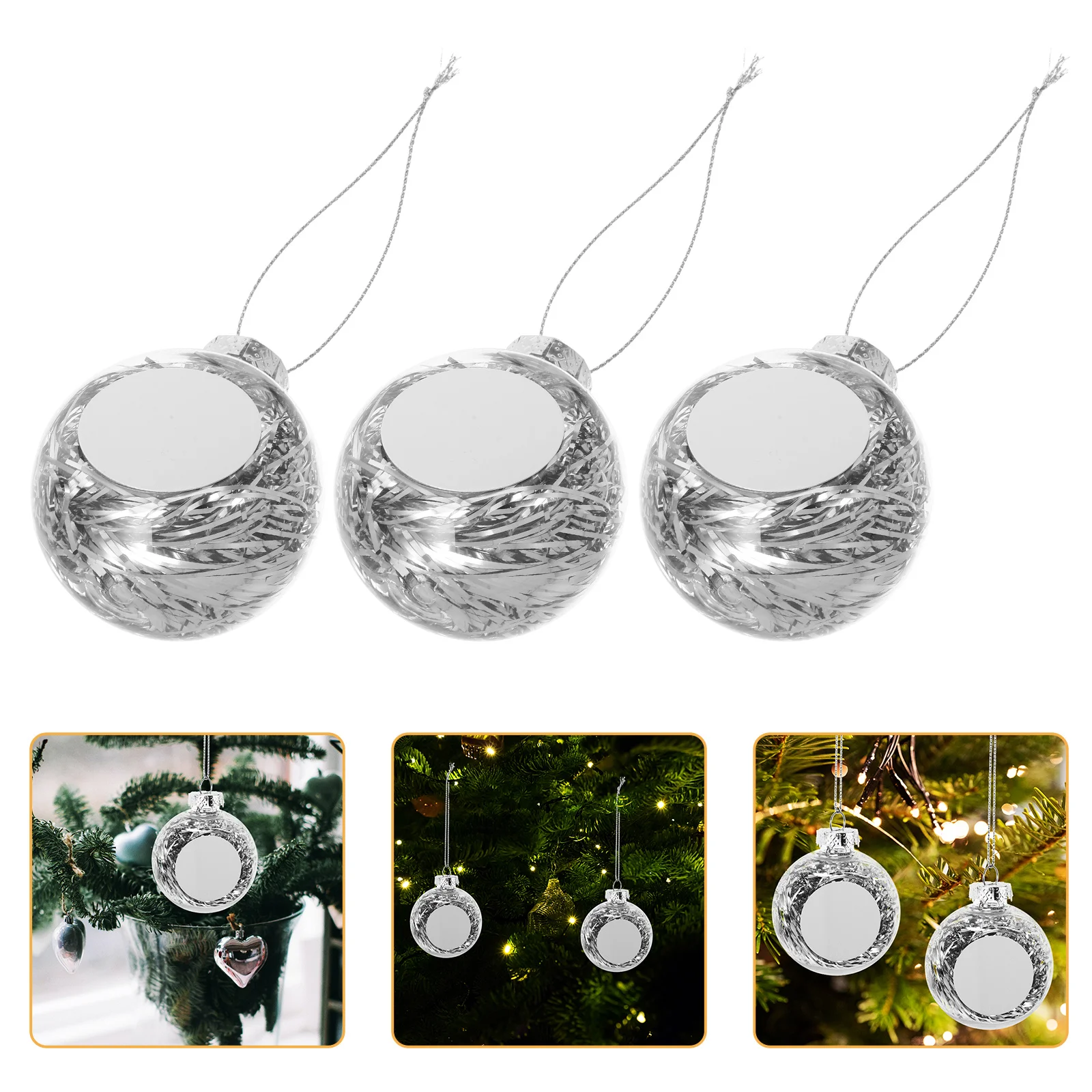 

4pcs Fillable Christmas Balls Clear Shatterproof Plastic Ornament For Xmas Tree Decor Diy Craft Party Wedding Hanging Lights