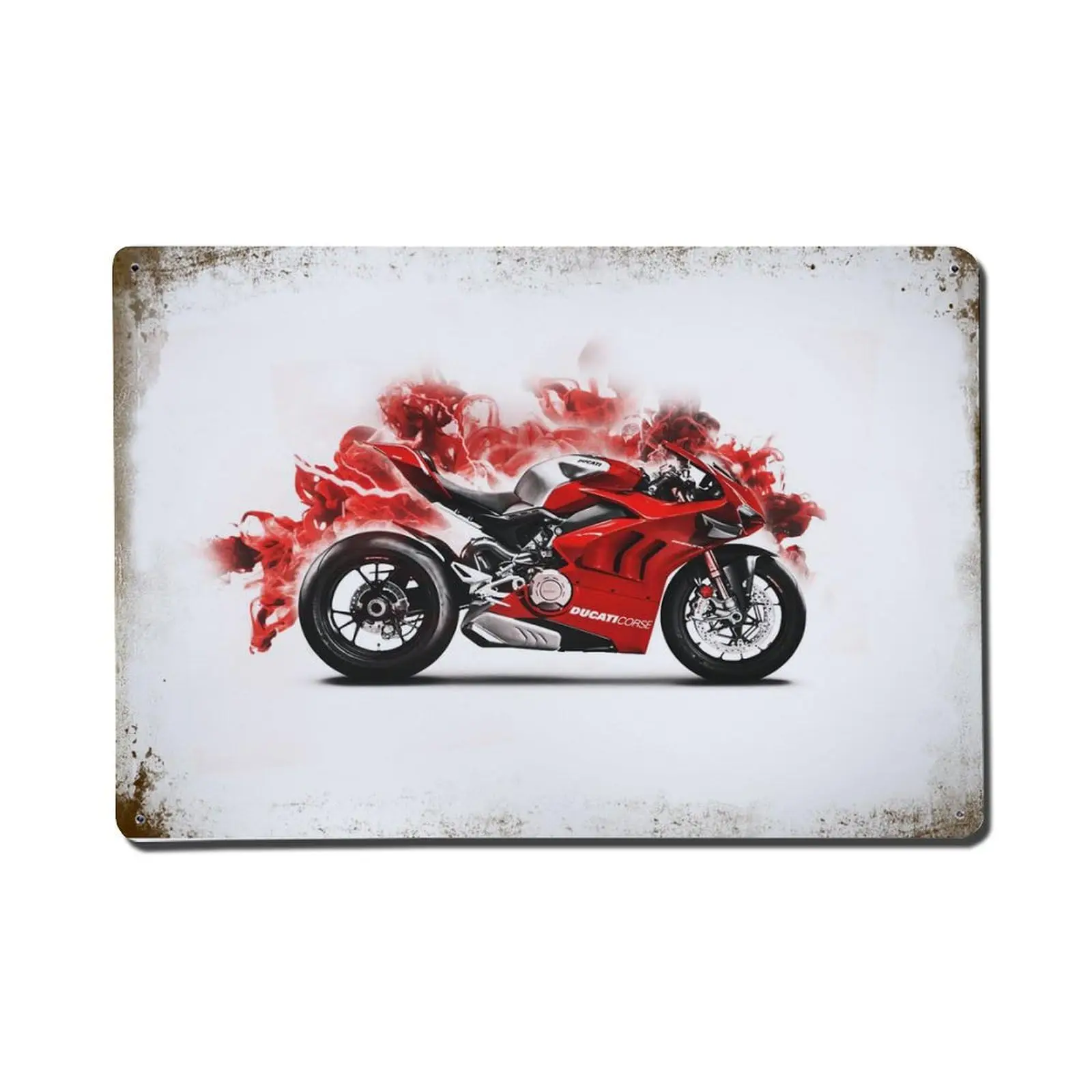 Panigale V4 Artwork Metal Tin Sign Poster 8”×12” Painting Sign Funny Wall Vintage Art Decor Retro Plaque For Home Bar Pub Club C