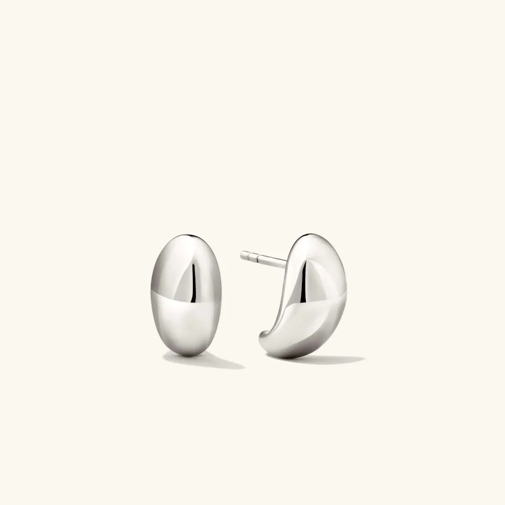 Smooth Dome Huggie 18K Gold Plated Earrings Minimalist Glossy Chunky Hoop Earring Elegant Daily Wear Jewelry Gift for Women view 6