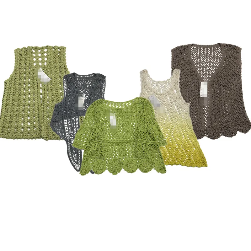 Maglione da donna in fibra mista floreale di lusso per tutte le stagioni a doppio strato lavorato a maglia vintage Hanrted