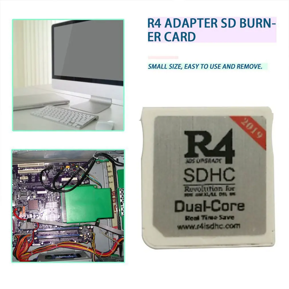 R4 sdhc adaptador seguro cartão de memória digital queima cartão de jogo flashcard material durável compacto e portátil flashcard