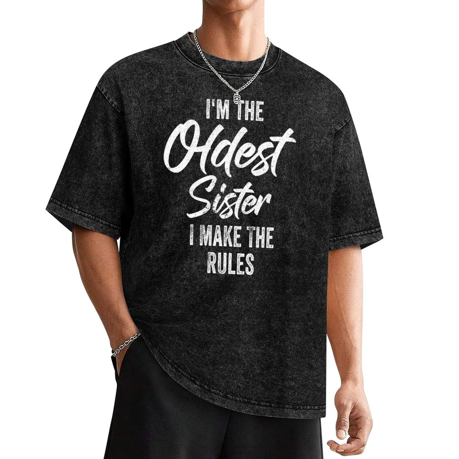 Funny vintage Youngest Sister Shirt Rules Don't Apply To Me coolSibling T-Shirt customs funny t shirts for men