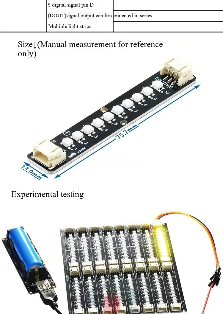 RGB-LED-Streifen WS2812B, programmierbar, 5V, farbwechselnd, mehrfarbiger LED-Streifen, kompatibel mit Arduino-Kit ESP32 – Detail 3