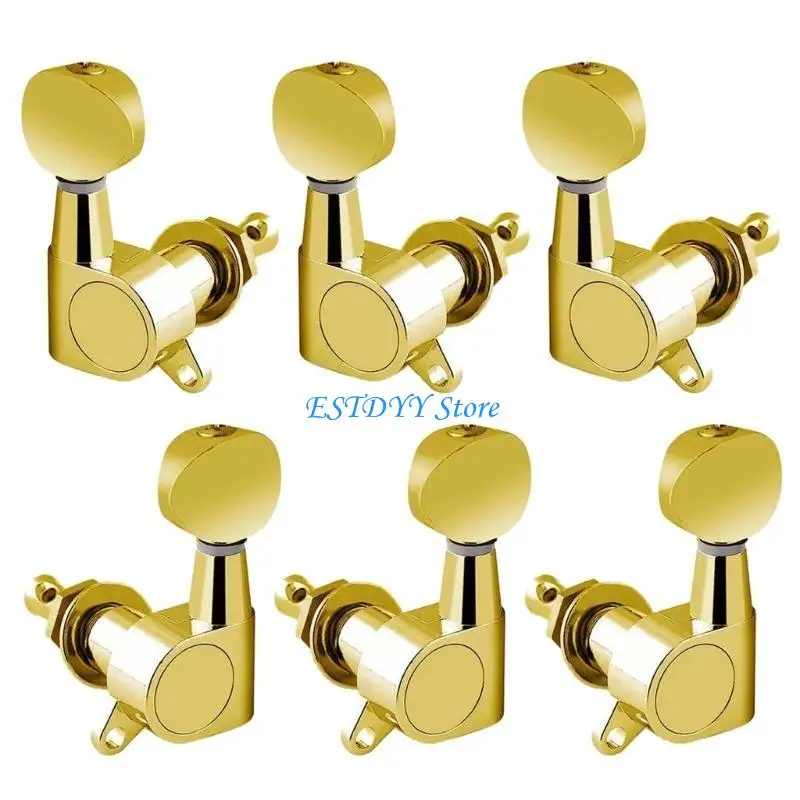 G6DE 3R3L Guitar Machine Heads 1:14 Ratio Guitar Tuners Head Replacement with Screws