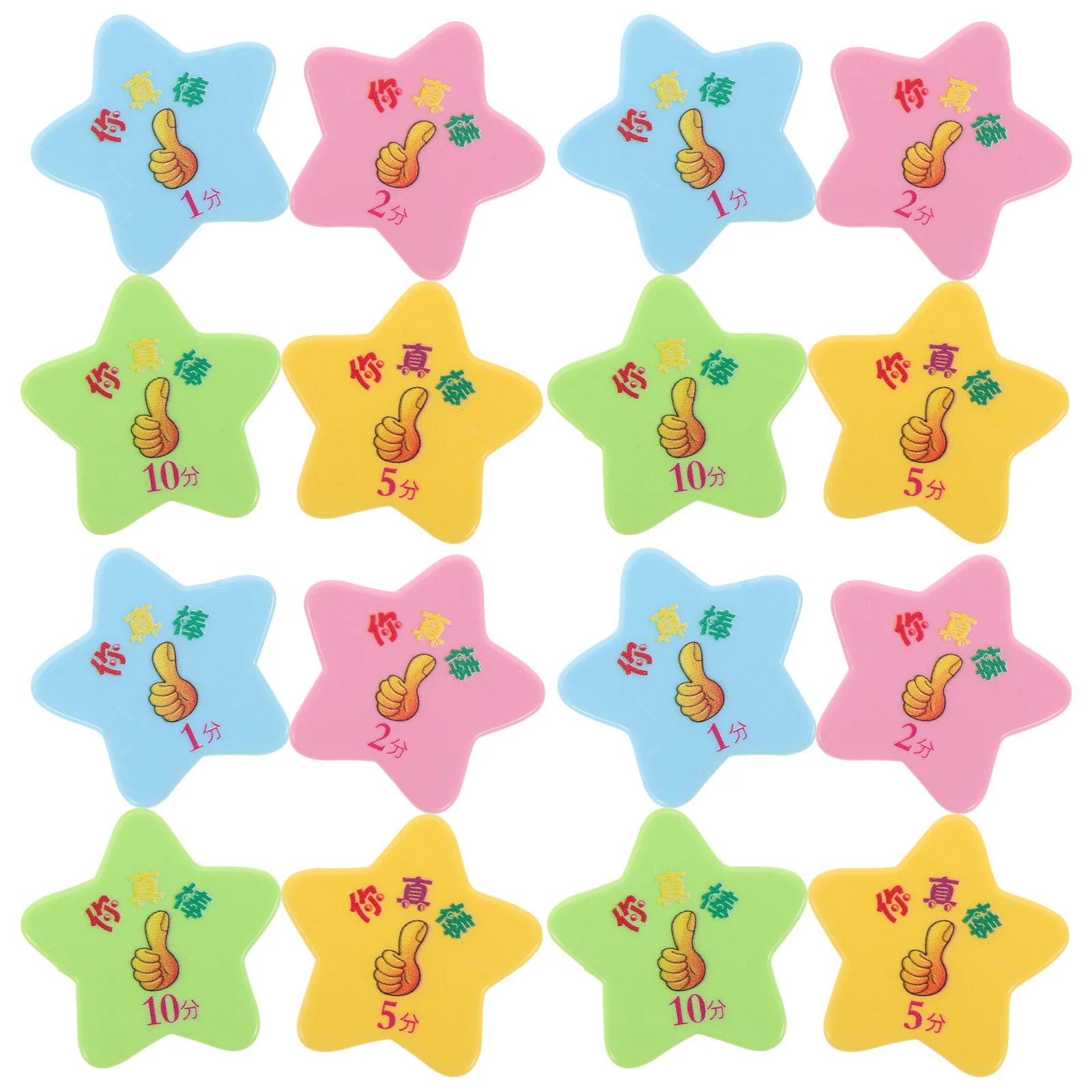 

40Pcs Star Shaped Reward Tokens Plastic Colorful Rewards for School Classroom Behavior Achievement Reward Tokens